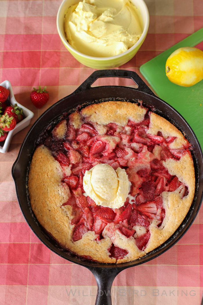 Strawberry Cobbler with Lemon Cream