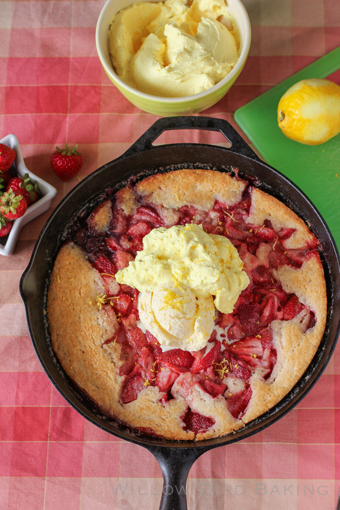 Strawberry Cobbler with Lemon Cream