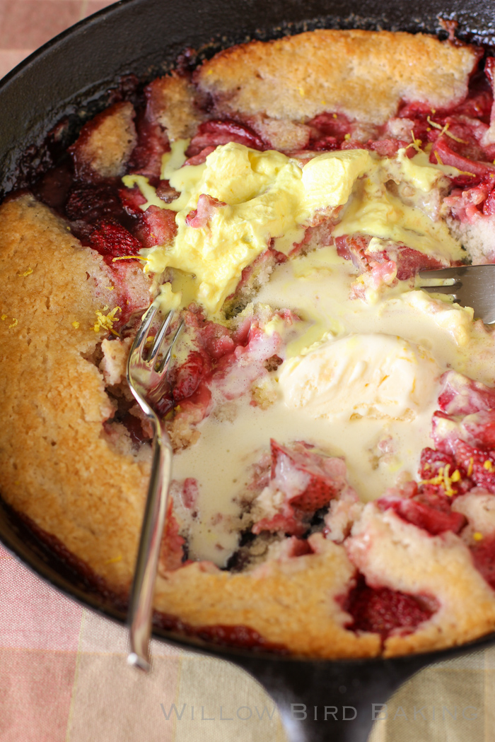 Strawberry Cobbler with Lemon Cream