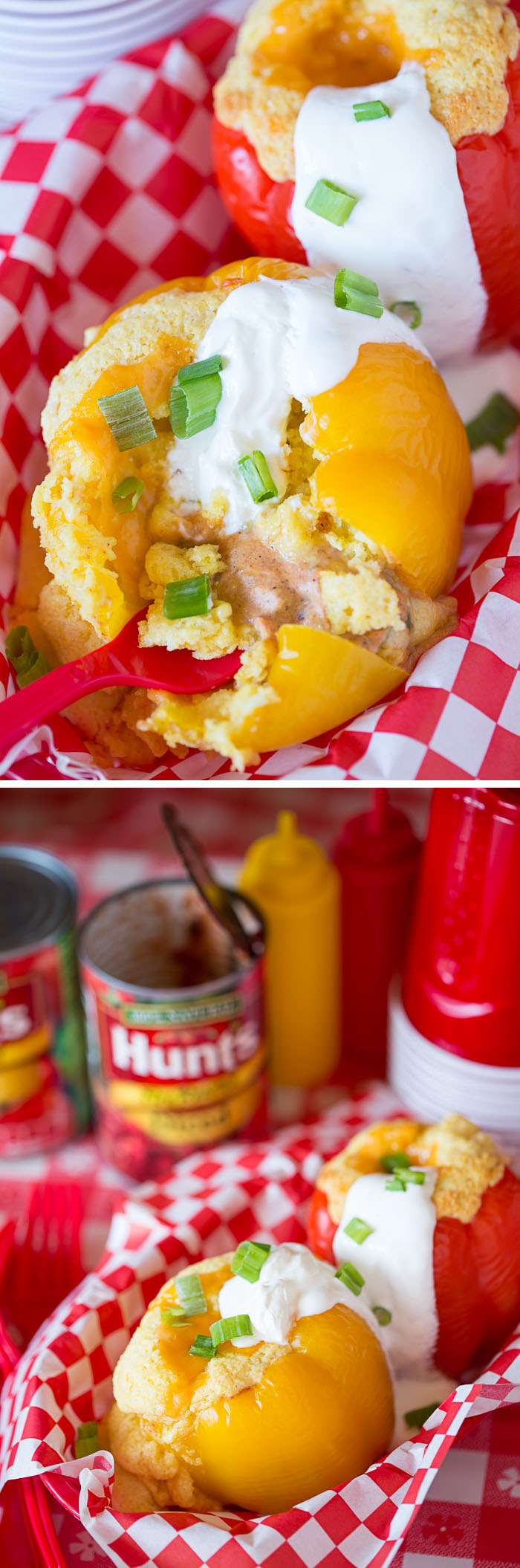 Cheesy Tex-Mex Cornbread Stuffed Peppers