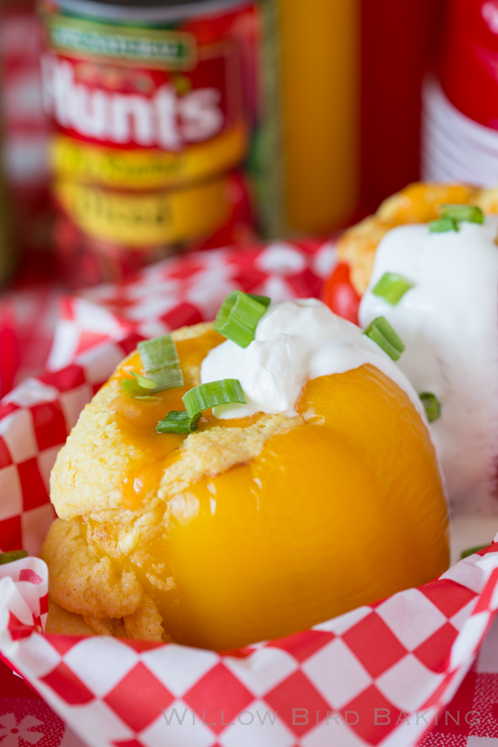 Cheesy Tex-Mex Cornbread Stuffed Peppers