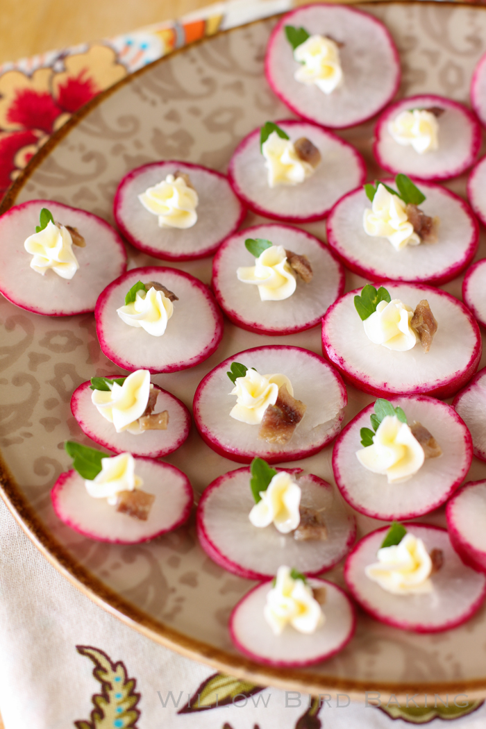 Radishes with Whipped Butter, Anchovy, and Parsley