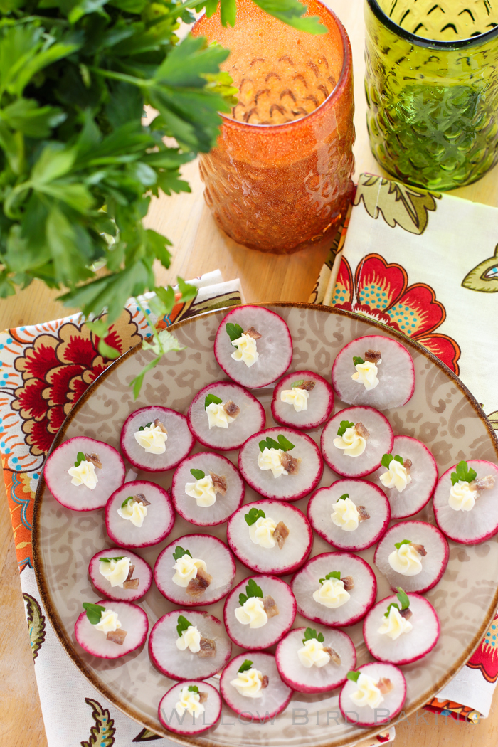 Radishes with Whipped Butter, Anchovy, and Parsley