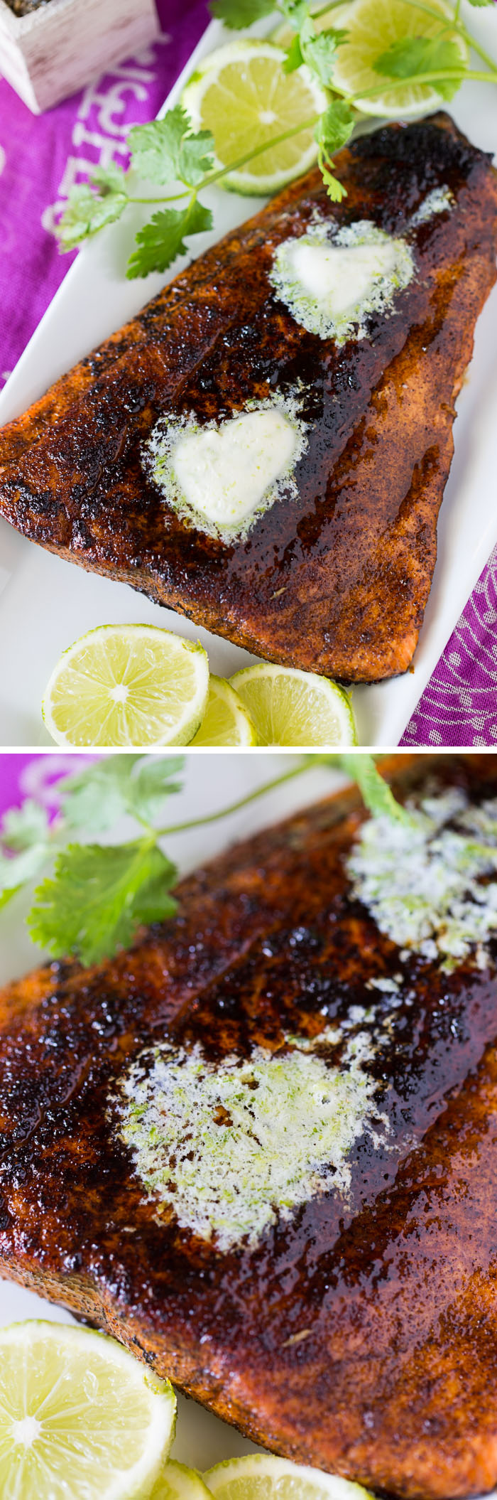 Chile Baked Salmon with Lime Butter