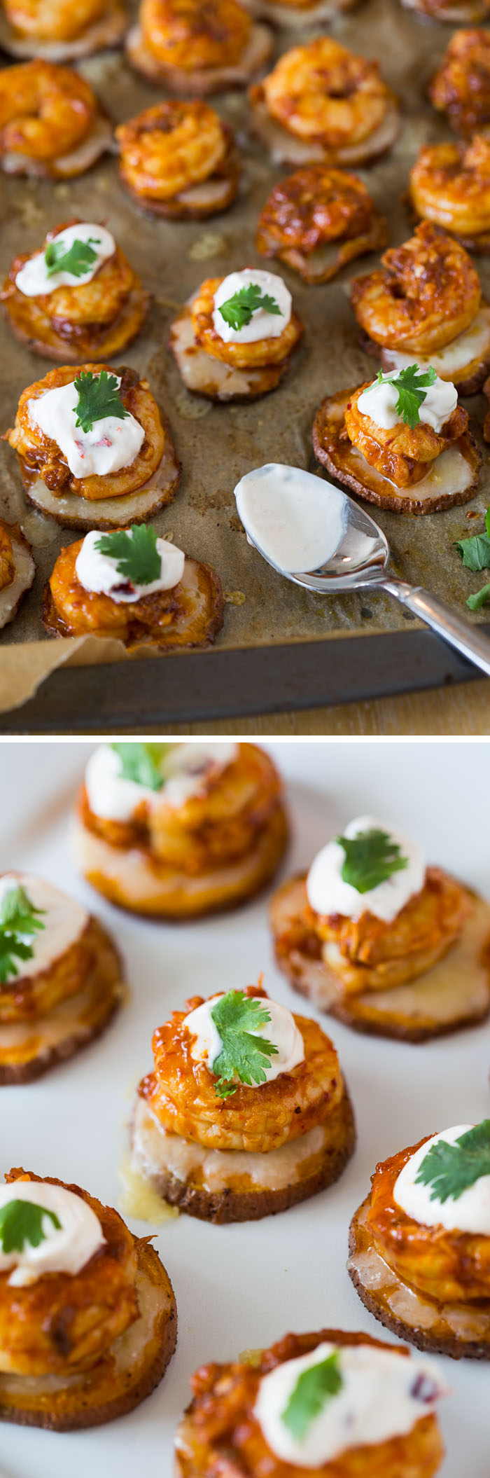 Cheesy Chipotle Shrimp Sweet Potato Coins