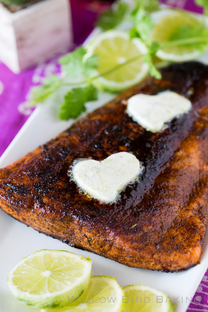 Chile Baked Salmon with Lime Butter