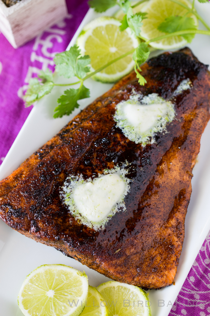 chile baked salmon with lime butter