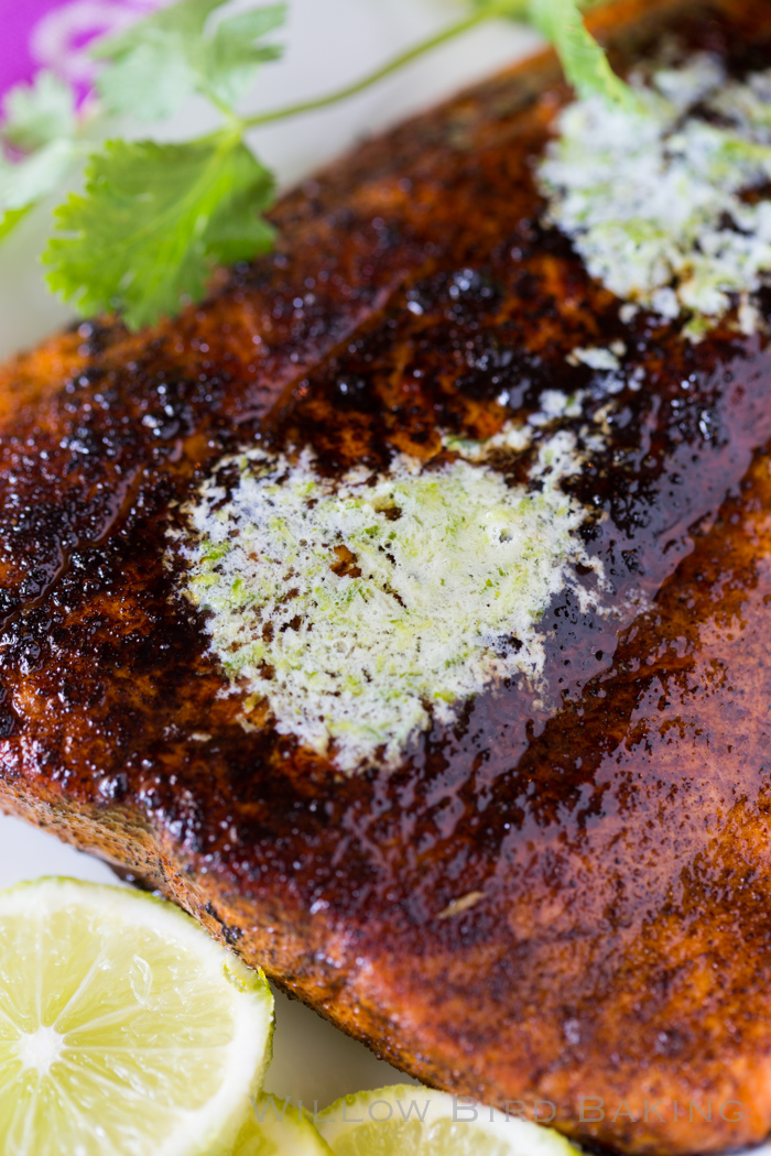 Chile Baked Salmon with Lime Butter