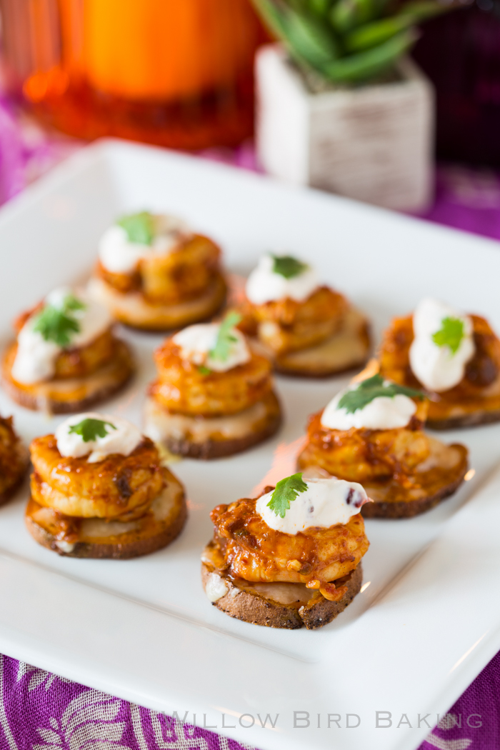 Cheesy Chipotle Shrimp Sweet Potato Coins