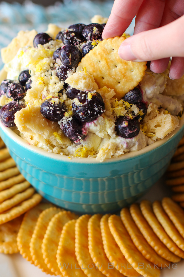 Lemon Blueberry Shortbread Cheesecake Dip