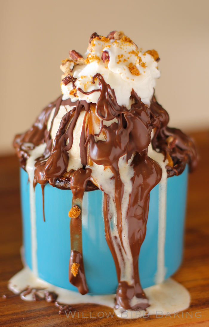 The Ultimate Gooey Caramel Brownie Mug Cake Sundae - Willow Bird