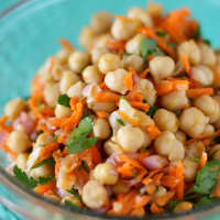Warm Chickpea Salad with Shallots &amp; Red Wine Vinaigrette